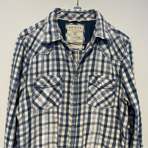 Guess Plaid Shirt / Blue / L - Picture 3 of 10